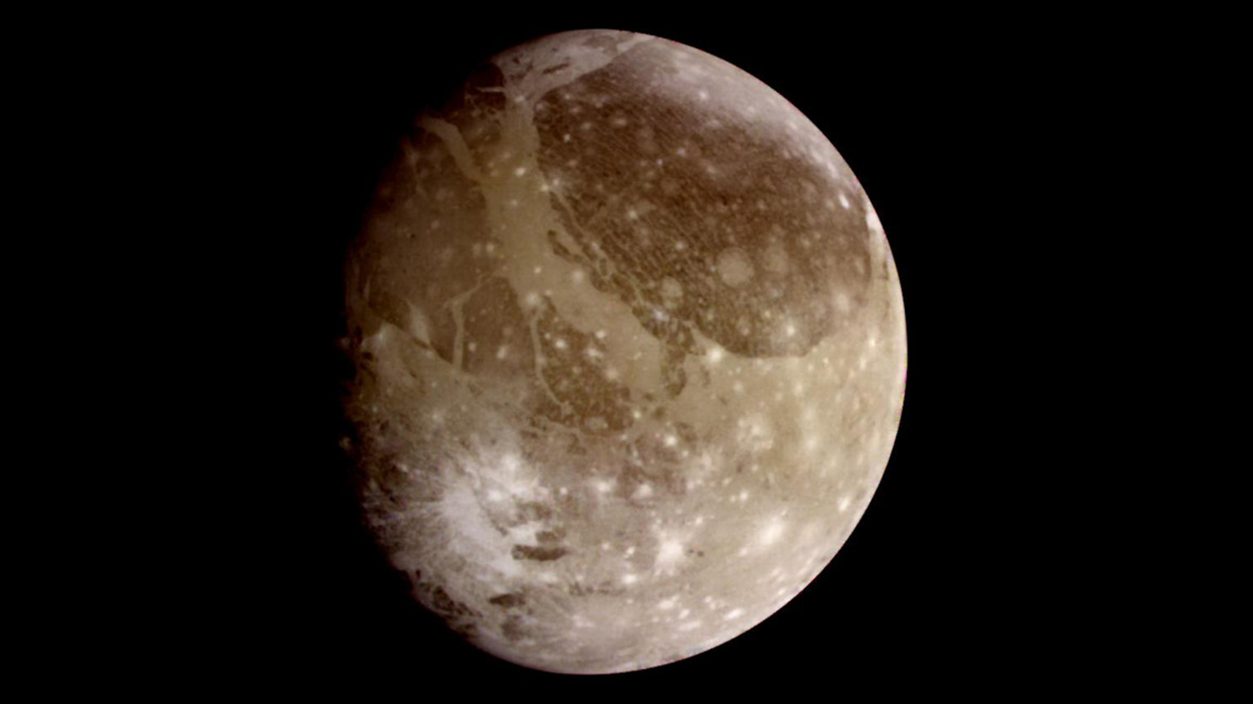 Image of The Juno probe over Ganymede