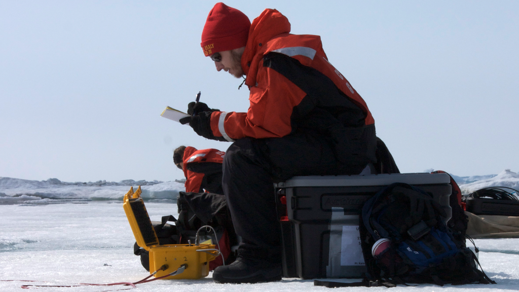 Image of researcher in the Arctic